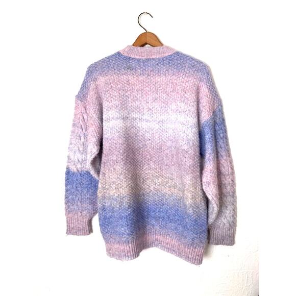 Purple & Pink OMBRE Cable Knit Sweater - Lauren Conrad - M - Picture 2 of 9